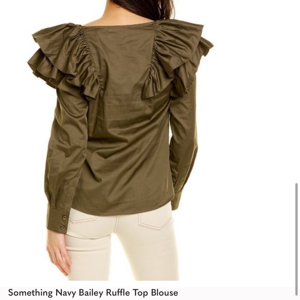 Something Navy Bailey Ruffle Top Blouse - Picture 4 of 4